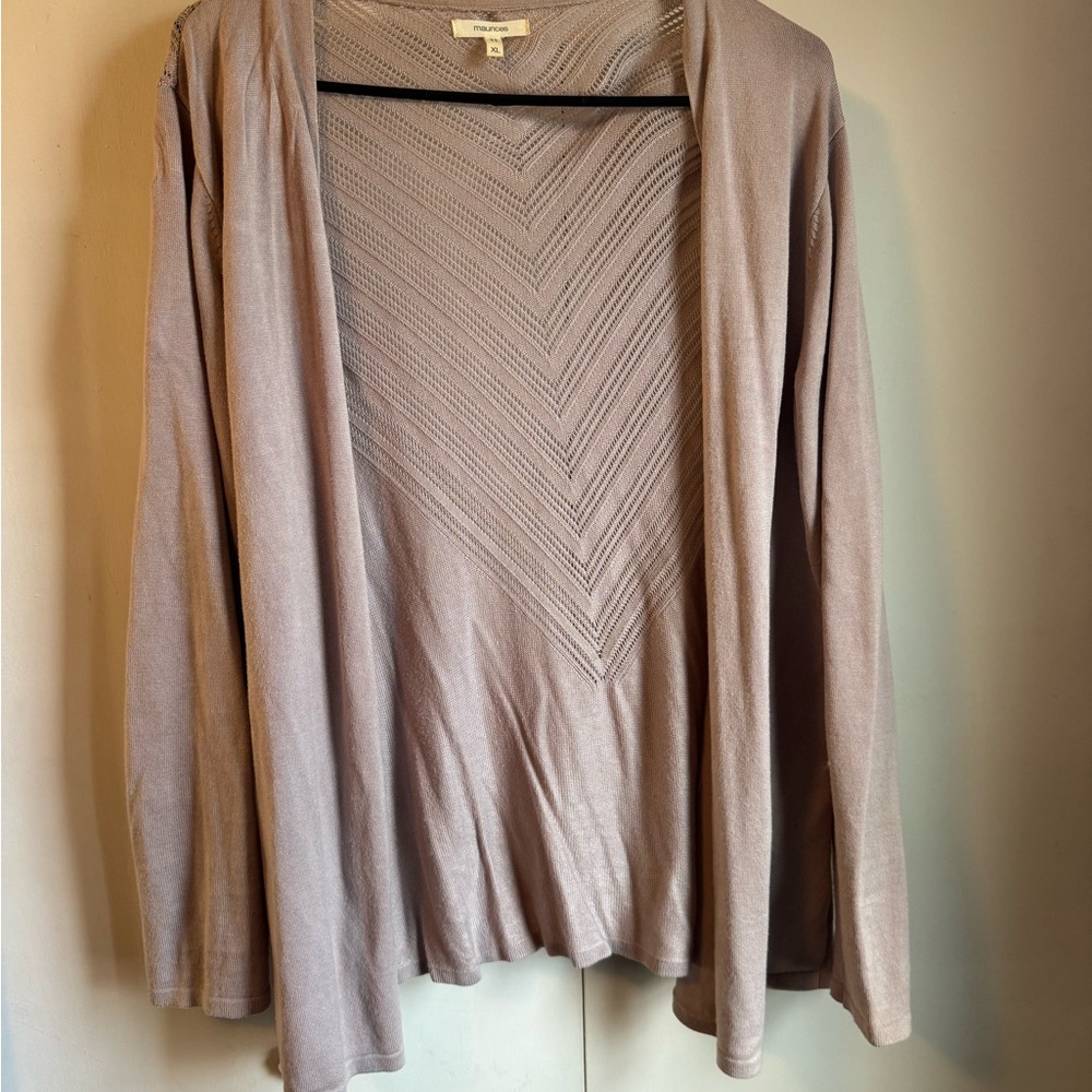 Maurices Pink Mauve Open-Front Women’s Cardigan